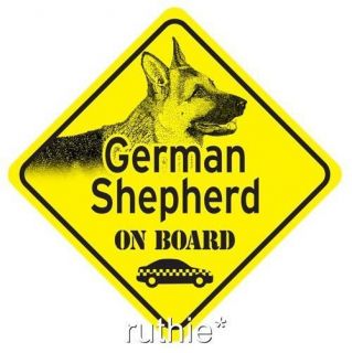 German Shepherd On Board Dog Window Sign Made in USA