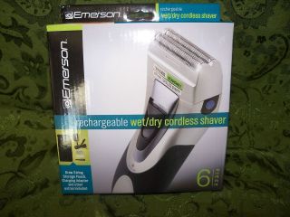 Emerson Rechargeable Wet / Dry Cordless Shaver ~ 6 Piece Set ~ NEW