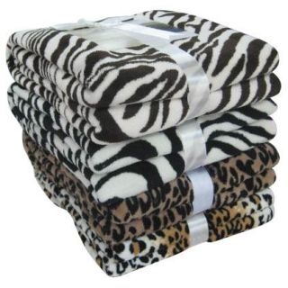 Queen/King Soft Fleece Blankets Throw Zebra/Cheetah/Leopard Flower 12 