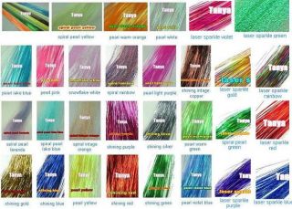   Choose from 29 Colors 300s 28 Long Salon Hair Tinsel Hair Extension