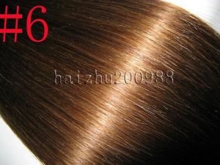   Ladys Remy 18 #6 7pcs Clip In Asian Real Human Hair Extensions