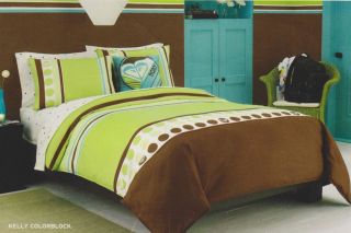 Roxy KELLY COLORBLOCK 9 pc Queen Comforter + Sham + Sheets + Pillows
