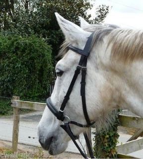   ** Cross Over ** Bitless Leather Bridle with web grip reins   PONY