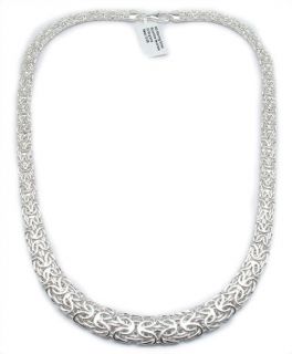 Graduated Byzantine Chain Necklace Sterling Silver 