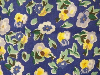   ROYAL BLUE PRIORY POLYANTHUS FLORAL LINED CURTAIN PANEL 42 X 86