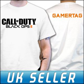Call of Duty Black Ops 2 II Xbox 360 PS3 Logo T shirt   White 