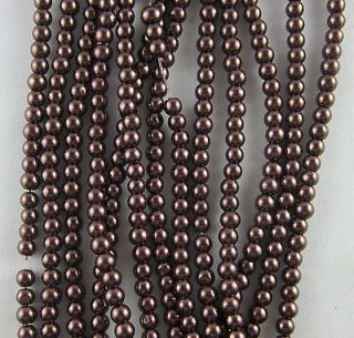 100pcs brown glass pearl spacer beads 6mm