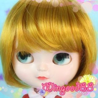 New Cute Hair Wig Blond Short Bob Style For Blythe Doll