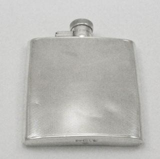 Silver Hip Flask Engine Turned Chester 1937 Asprey & Co Ltd