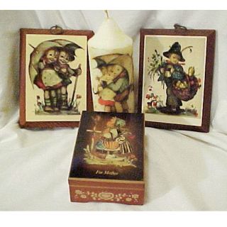 HUMMEL Pieces   Large Candle 2 Plaques ANRI For Mother Music Box 