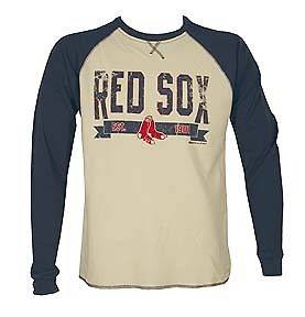 NWT MLB Boston Red Sox Mens Thermal Two Tone Long Sleeve Baseball 