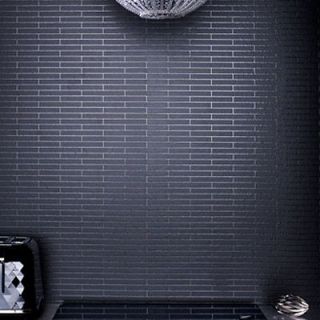   / Brick Effect Wallpaper, Black & Glitter textured brick Wallpaper