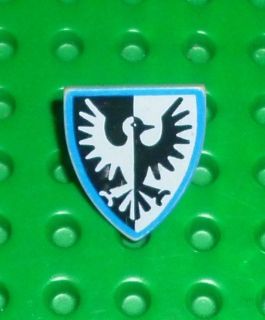 LEGO   Minifig Shield Triangular w/ Black Falcon and Blue Border LG 