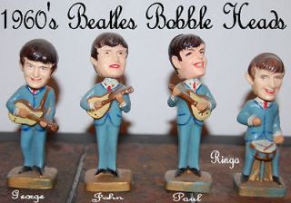 VINTAGE SET OF 4 the BEATLES Bobbleheads 1960s Paul, John, Ringo 