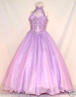   Teen Girl National Glitz Pageant Wedding Party Lilac Dress Size 5 6 7