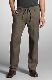   BOSS MENS BROWN CALLUM W DRAWSTRING LINEN PANTS NEW WITH TAGS SIZE 34R