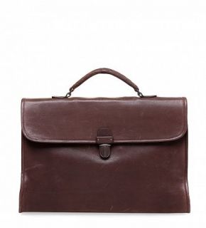 Authentic Mens Bottega Veneta Brown Leather Briefcase