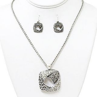   premier Filigree Square With Crystals necklace set brighton bay Lovely