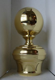 75 Brass Finial/Ball with Brass Cap   Polished
