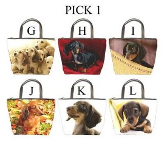 Dachshund Dog Puppy Puppies G L Bucket Bag Handbag Purse #PICK 1