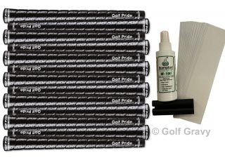 13 Golf Pride Tour Wrap 2G Black Midsize Grips .600 + FREE Kit