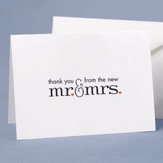   NEW Thank You From the New Mr. and Mrs. Wedding Notes Cards Notecards
