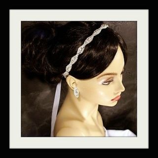 bridal headband ribbon in Tiaras & Headbands