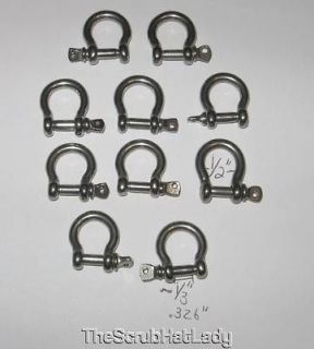 10 ct Stainless Steel BOW shackles for paracord bracelets shackle