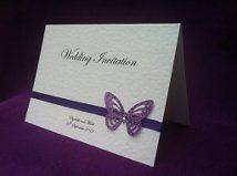  Sample Butterfly Ribbon Handmade Personalised Wedding Invitation Card