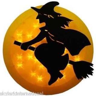 24 Witch on Broom Moon Halloween Window Decoration, 14, Electric 