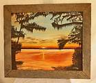 Original Oil Painting Sunset Everglades Landscape Florida Framed 