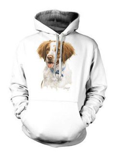 Brittany Spaniel Dog Puppy Pets Animals Hoodie Hooded Sweatshirt 