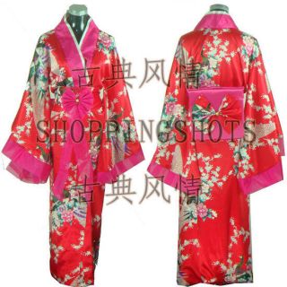 kimono wedding clothing dress dancwear suit 101702 red adult one size 