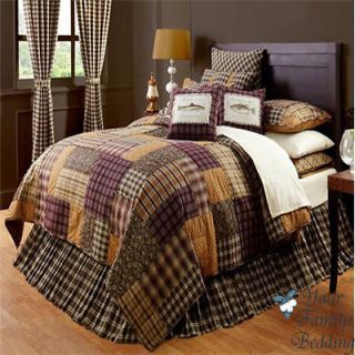   Log Cabin Lodge Patchwork Twin Queen Cal King Size Quilt Bedding Set