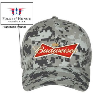 Budweiser Folds of Honor Grey Digi Camo Hat Brand New 