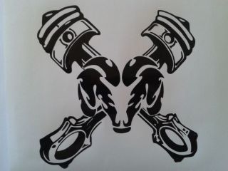 dodge ram head with pistons decal window or bumper sticker