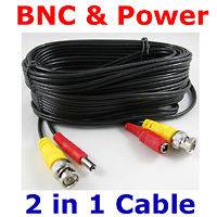 60 FT Security Camera BNC Connector & Power Video CCTV Cable 2 in 1 