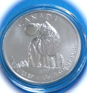 2011 Canada Timber Wolf 1 oz .9999 Fine Silver in Airtite Wildlife 