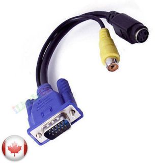 LAPTOP VGA TO TV S VIDEO RCA COMPOSITE CABLE ADAPTER CONVERTER