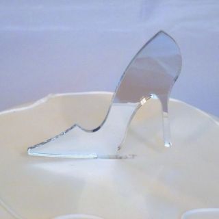   Shoe Shaped Mirrored Cake Topper   Available in Four Sizes   FREE PP