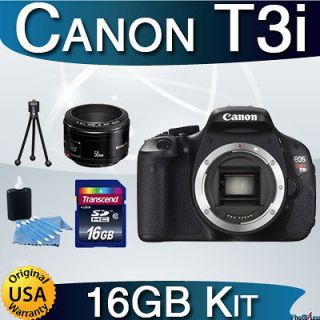 USA Canon EOS Rebel T3i 600D SLR Camera + Canon 50 mm Lens 16GB 