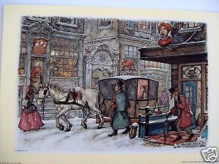 Anton Pieck Vintage Dutch Art 2 Print Set & Paper Tole Carriage Ride