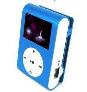 Mini LCD Screen Clip  Player With SD/TF Card Slot blue