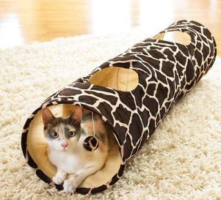Giraffe Print Cat Tunnel Play Toy