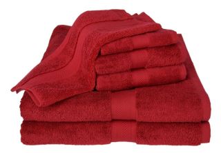 NEW All American 100% Supreme Cotton 6 Piece Towel Set (Pomegranate)