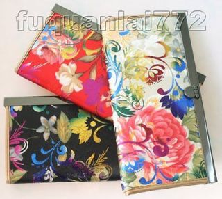 wholesale lots of 3pcs Satin Elegant silk flower Purse Wallet