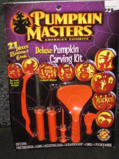 NEW Pumpkin Masters 21 Piece Pumpkin Carving Kit 15 Patterns 6 Tools