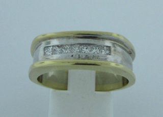 14K Two Tone Gold Mans .35 carat Diamond Ring Size 10 1/2 US U 1/2 