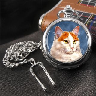 Turkish Van Cat Pocket Watch