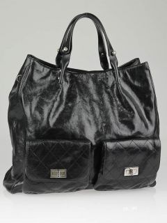 Chanel Black Glazed Soft Caviar Leather Extra Large Mademoiselle Tote 